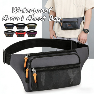 Mens Waterproof Waist Bag Multi-Pocket Design Adjustable Strap Perfect For Travel & Outdoor
