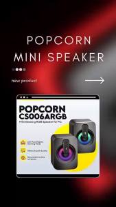 Popcorn Mini Desktop Speaker USB Colorful Lighting Effect RGB Gaming Laptop PC Speaker For Computer
