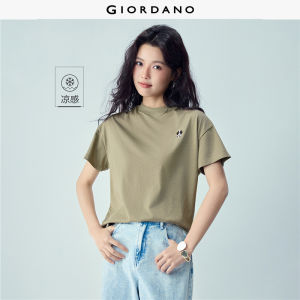 Giordano Women Ice cooling panda embroidery short sleeve tee Free Shipping 05324396