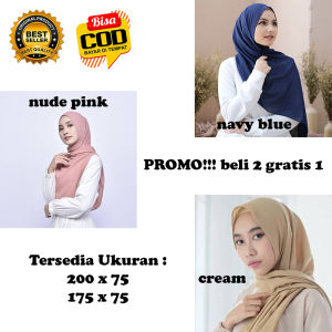 YUK YUK YUK BURUAN BELI !!! PASHMINA  POLOS CERUTY BABYDOLL / HIJAB JILBAB PASMINA SIMPLE PREMIUM ( ADA JAHITAN TEPI YANG RAPIH ) SIZE 200 X 75 DAN 175 X 75