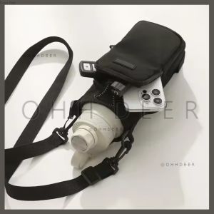OHHDEER Portable Water Bottle Carrier Bag Travel Small Crossbody Shoulder Pocket Bag Water Bottle Holder Pouch