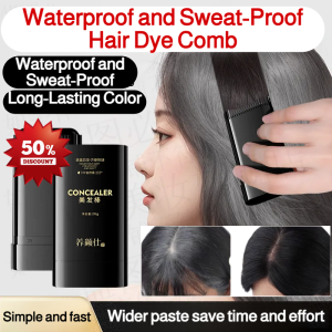 💕Say Goodbye to Gray Hair💕Waterproof and Sweat-Proof Hair Dye Comb to Cover Gray Hair Small and Portable Comes with Dye Cream Long-Lasting Color Lock Natural and Seamless Black Hair