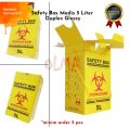 Safety Box Medis 5 Liter Free Inner + Tali Biohazard Limbah Infeksius. 