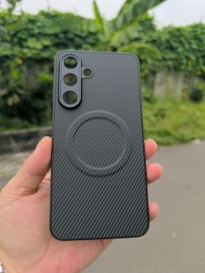 CASE HP SAMSUNG S25 FE SILIKON KULIT LEATHER RING MAGSAVE CARBON SOFT CASING HANDPHONE