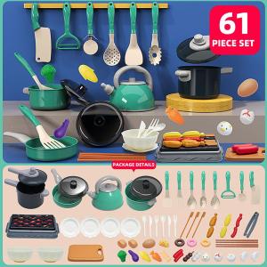 81 Piece Mini Kitchen Set Kids Kitchen Play House Kitchen Toy Set Cooking Utensils Toy Set Cooking Simulation Girls Boys Gifts Masak Perempuan Children Fairy Food Friends