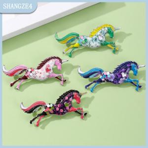 【SHANGZE4】 Thời Trang Retro Phim Hoạt Hình Hợp Kim Men Unicorn Ngựa Trâm Ve Áo Pin Cho Phụ Nữ Quần Áo Huy Hiệu Trang Sức Phụ Kiện Quà Tặng