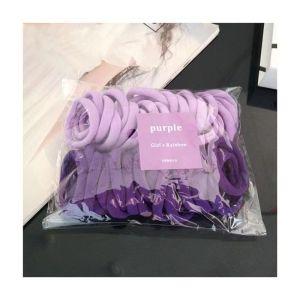 50pcs High Elastic Stretch Rubber Hair Tie Gradient Color Nylon Hair Bands Simple HairRope