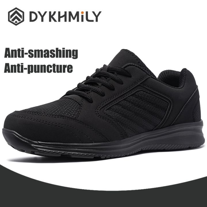 DYKHMILY Mens Steel Toe Work Safety Shoes Lightwieght Breathable Anti ...
