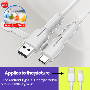 [ for Type-C] Soft Silicone Charger Cable Winder Protector USB Type C Anti-break Protective Sleeve For Xiaomi Huawei OPPO VIVO Data Line Cover