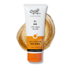 Chemist At Play Gentle Exfoliating Face Scrub with Mandelic Acid & Walnuts | Removes Dead Skin & Blackheads | Detans |Gives Instant Glow| Face Scrub for Women & Men | 100ml