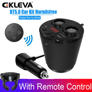 EKLEVA Car MP3 Player FM Transmitter With Remote Control PD Type C USB Car Charger Handsfree Car Kit Wireless FM Modulator