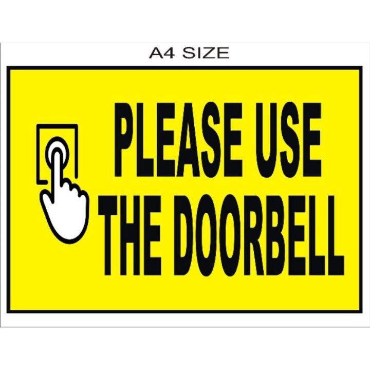 DOORBELL please use the doorbell a4 size do not enter an authorized ...