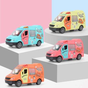 YOUSHI TOP Plastics Ice Cream Car Modle Classic Simulation Truck Model Pizza Car Pull Back Vehicle Toy Birthday Gift