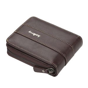 READY STOCK BAELLERRY Men Custom Name Zip Wallet PU Leather Engraved Name Male Wallets