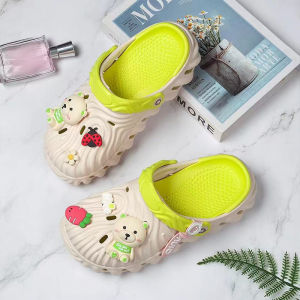 [Free Shipping] Thick-Soled Cute Cartoon-Style Beach Sandals For Women Featuring A Soft Lightweight And Fashionable Design With Perforated Soles