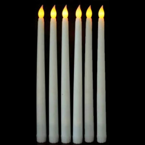 12 ไฟ LED เทียนแบบมีขอบ แบตเตอรี่ขับเคลื่อนทีไลท์ เทียนเสายาวไฟ LED สำหรับงานแต่งงานตกแต่งคริสต์มาส