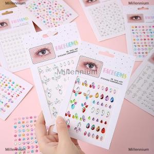 [COD] Millennium Tattoo Sticker Glitter Eyeliner Eyebrow Makeup Face Eyes Temporary Tattoo Rock Rhinestone 3D Eyeliner Stickers