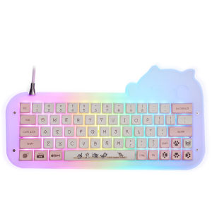 Mini Cat 64ชุด60% Hot Swappable อะคริลิค RGB คีย์บอร์ดแบบมีสาย Barebone DIY Kit VIA