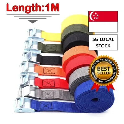 [SG 🚚] 1M Lashing Strap W/ Buckle Nylon Quick Release fr Cargo Tie Down Luggage Bag