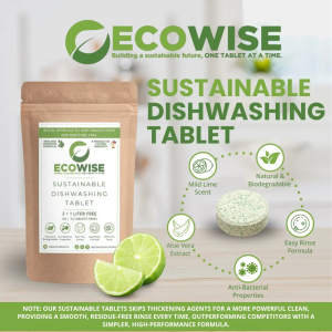 Top Seller SUSTAINDABLE DISHWASHING TABLETS | Easy Rinse Formula | Natural & Biodegradable | Soothes and Protects Skin While You Clean | Keeps Your Product Fresh and Long-Lasting | Boosts Cleaning Power and Removes Tough Stains | Anti-Bacterial Properties