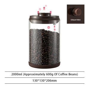 Vision 600/900/1200/1700/2000ml Glass Coffee Container Airtight Coffee Storage Can with Pop Lid Food Storage Container Kitchen High Borosilicate Glass Contianers for Tea/ Coffee/ Bean/ Sugar