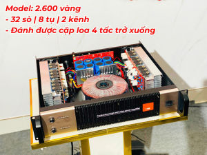 Đẩy công suất MTMAX 2600 vàng trang bị 32 sò lớn mang lại hiệu suất mạnh mẽ đảm bảo âm thanh rõ ràng sống động. Hoạt động ổn định phù hợp cho dàn âm thanh hội trường sân khấu karaoke chuyên nghiệp