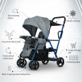 Twin Stroller Double Stroller Lightweight Adjustable Two-way Tandem Seating Foldable Baby Stroller. 