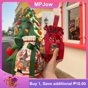 【MPJow】 Christmas Gift Box With Apple Packaging Canvas Decoration Tote Bag Childrens Apple Gift Bag