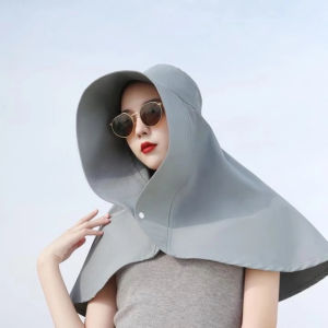 Mũ trùm chống nắng thời trang rộng vành che vai gáy chất vải chống tia UV UPF50+ có khe buộc tóc-Alice Store