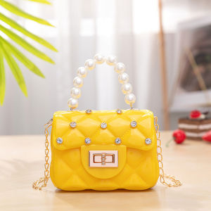 Mr. Classy Connie Cute Jelly Mini Pearl Bag Girls Silicone Coin Purse Pearl Handbag