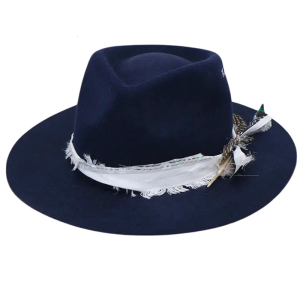Fashionable Wool Western Hat for Men and Women with Feathered and Woven Belt Fedoras for Everyday Wear and Special Event