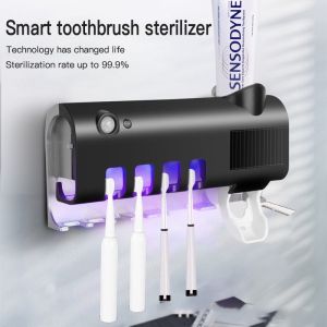 |Local Ready Stock| Home Improvement | UV Toothbrush Sterilizer Holder Auto Toothpaste Dispenser Bathroom Wall-Mounted Disinfection Toothbrush Holder