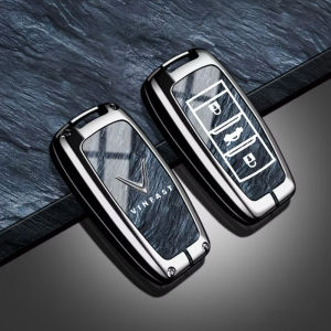 Ốp bọc chìa khóa cho ô tô Vinfast Limo Green Vinfast VF5 Vinfast 3 chất liệu kim loại sáng bóng A2