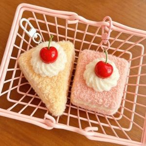 Cute Plush Dessert Keychain Bag Pendant Cake Key Chain Bag Decoration Pendant for Woman
