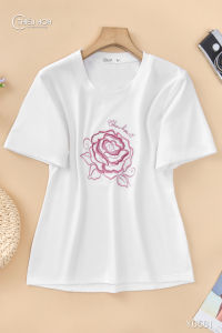 Áo thun thiết kế trung niên co dãn với chất liệu Thun Cotton AN4Y0601 Thương hiệu Thiều Hoa