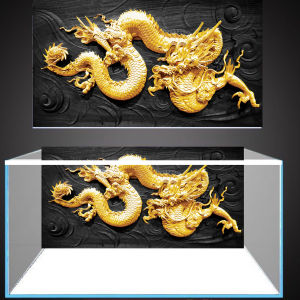 Tranh Dán Hình Hồ Cá 3D Hình Rồng Kim Cương Dễ Thương Cho Bể Cá Tự Dính