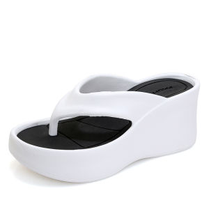 [Free Shipping] New 2025 Summer Thick-Soled Flip-Flops For Women Designed For Outdoor Wear With A Wedge Heel For Added Height And A Comfortable Cushioned Sole