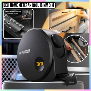 FAST DELIVERY Deli Home Meteran Roll Gulung Tukang Bangunan Panjang 3 Meter Anti Karat Mini Murah