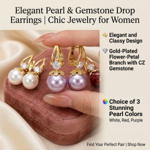 Womens Red Natural Pearl Stud Fashion Light Luxury Autumn Winter Earrings Elegant Pearl Jewelry Accessories