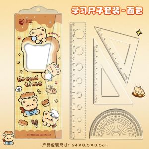 ไม้บรรทัดลายหมีเนยสุดสร้างสรรค์ ไม้บรรทัดการ์ตูนน่ารัก ไม้บรรทัดอะคริลิกรูปคลื่น เครื่องมือวาดเส้น เครื่องเขียนโรงเรียน อุปกรณ์สำนักงาน