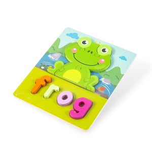 Mainan Edukasi Kayu 3D Tiga Dimensi Jigsaw Puzzle Teka-teki Anak Kata Pendidikan Awal