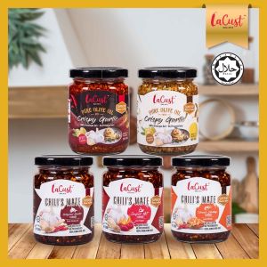 Vegetarian_Halal Lacust La Cust Sambal Garing dressing Sauce Chili Mate Super Hot Crispy Spicy garlic Hot Shrimp sos Pedas Ikan bilis 辣椒酱炒虾米蒜米