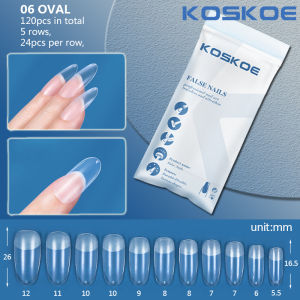 UR SUGAR 120 pcs False Nails Clear Semi-Matte Almond Coffin Square Fake Nail Tips for Extension Nail Art Manicure tool