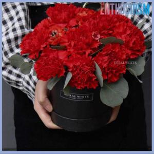 【Enthusiasm】🌟🌟【Hot Sale】🎈 Hộp hoa 12cm Vòng các tông Hộp quà tặng tiệc cưới hoa hồng trang trí