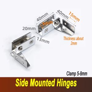 Stainless Steel Glass Rotating Shaft Upper And Lower Hinges Without Opening Holes Cabinet Display