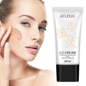Makeup Primer Sunscreen Foundation CC Cream SPF 50 Color Correcting Self Adjusting for Mature Skin Skin Tone Adjusting