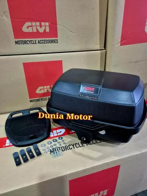 BOX GIVI E20 - TOPBOX GIVI E 20 bonus PLAT W cocok untuk semua motor
