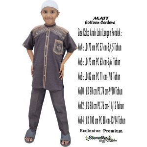 Koko Setelan Anak Laki Laki Umur 3-14 TahunLengan Pendek Koko Eternity Terbaru