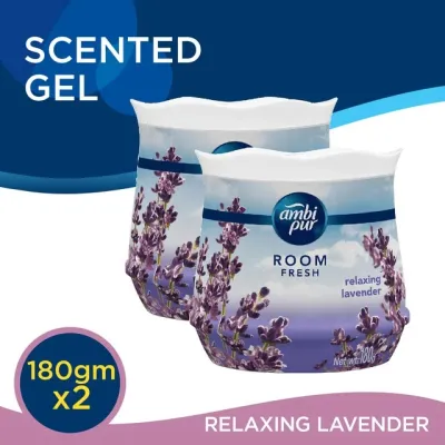 Ambi Pur Room Fresh Gel Fresh Air Refreshing Gel Relaxing 180gx2 Value Pack (Lavender / Lemon / Downy / Lemongrass / Rose / Spring Bloom / Fresh Field)