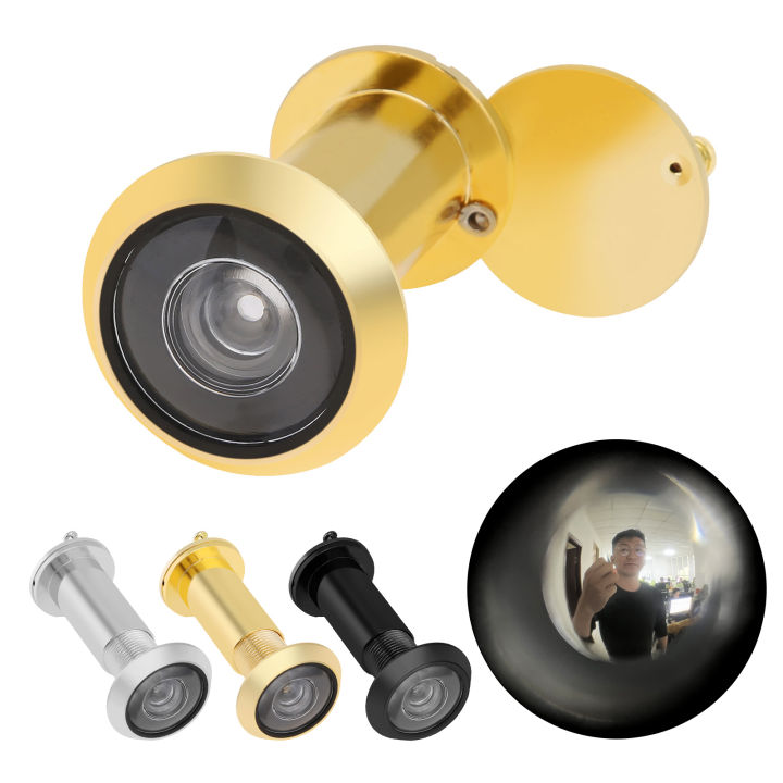 Lovelysp Door Viewer Peephole 220-Degree Bronze Door Peephole Peephole For Front Door With Heavy Duty Rotating Privacy Cover 1pcs